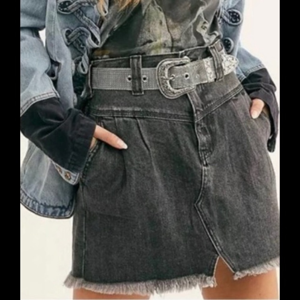 {NWT} Free People Side Car Denim Mini Skirt Size 24